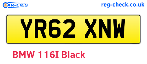 YR62XNW are the vehicle registration plates.