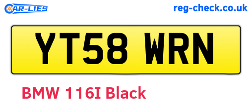 YT58WRN are the vehicle registration plates.