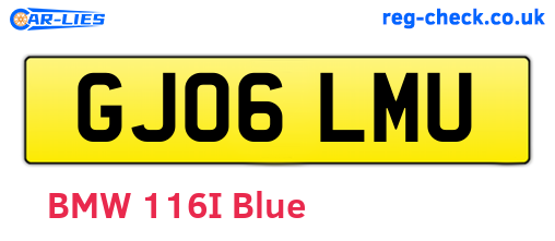 GJ06LMU are the vehicle registration plates.