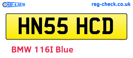HN55HCD are the vehicle registration plates.