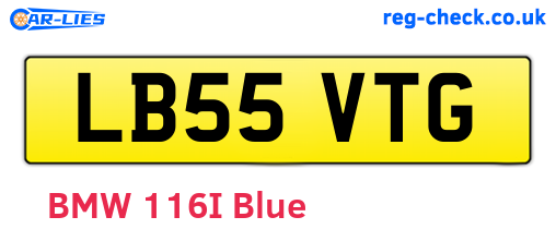 LB55VTG are the vehicle registration plates.