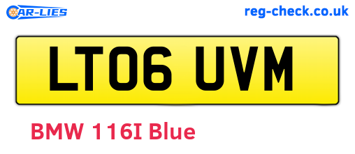 LT06UVM are the vehicle registration plates.