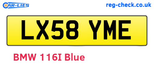 LX58YME are the vehicle registration plates.