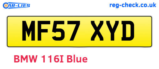 MF57XYD are the vehicle registration plates.