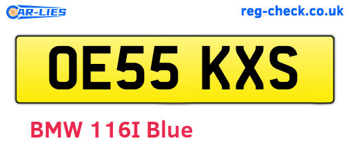 OE55KXS are the vehicle registration plates.