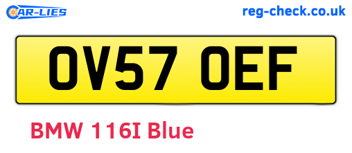 OV57OEF are the vehicle registration plates.
