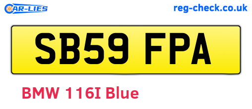 SB59FPA are the vehicle registration plates.