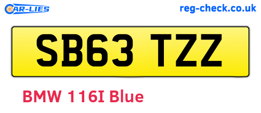 SB63TZZ are the vehicle registration plates.