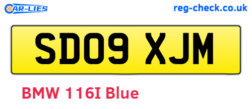 SD09XJM are the vehicle registration plates.