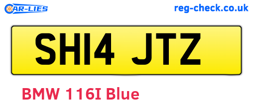 SH14JTZ are the vehicle registration plates.