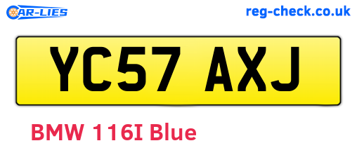 YC57AXJ are the vehicle registration plates.