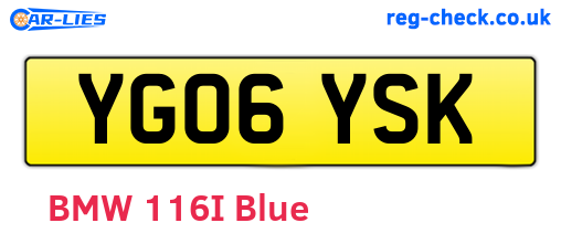 YG06YSK are the vehicle registration plates.