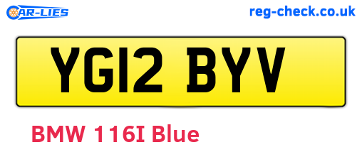 YG12BYV are the vehicle registration plates.
