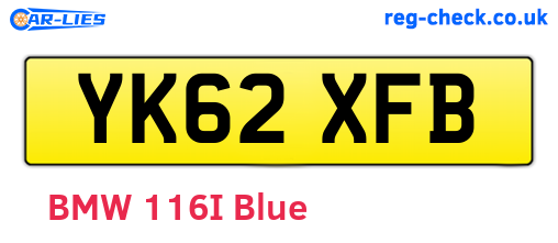 YK62XFB are the vehicle registration plates.
