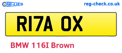 R17AOX are the vehicle registration plates.