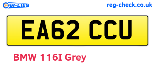 EA62CCU are the vehicle registration plates.