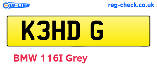 K3HDG are the vehicle registration plates.