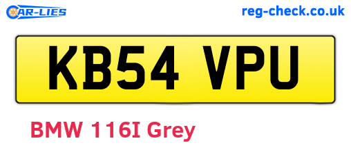 KB54VPU are the vehicle registration plates.