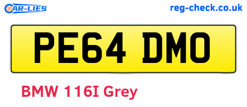 PE64DMO are the vehicle registration plates.
