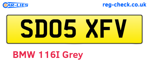 SD05XFV are the vehicle registration plates.