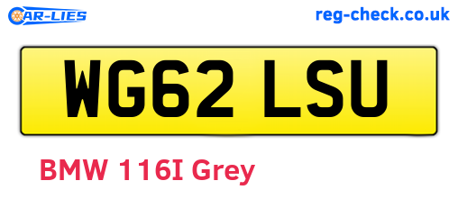 WG62LSU are the vehicle registration plates.