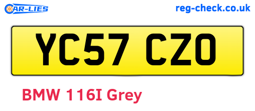 YC57CZO are the vehicle registration plates.