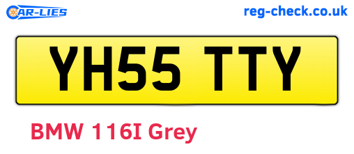 YH55TTY are the vehicle registration plates.