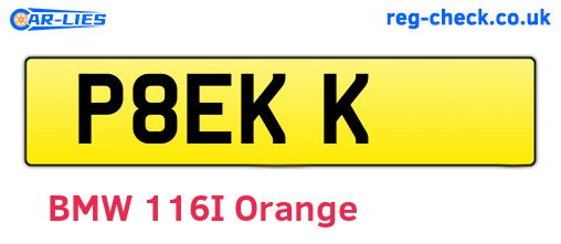 P8EKK are the vehicle registration plates.