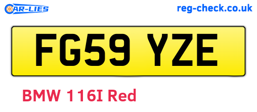 FG59YZE are the vehicle registration plates.