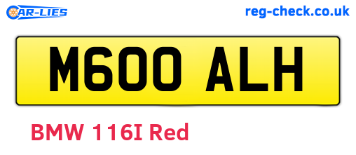 M600ALH are the vehicle registration plates.