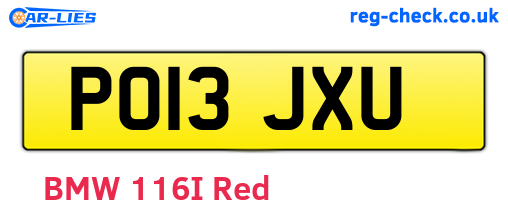 PO13JXU are the vehicle registration plates.