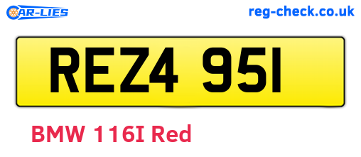 REZ4951 are the vehicle registration plates.