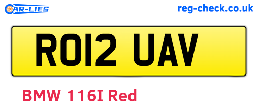 RO12UAV are the vehicle registration plates.