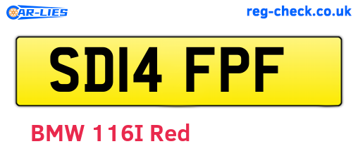 SD14FPF are the vehicle registration plates.