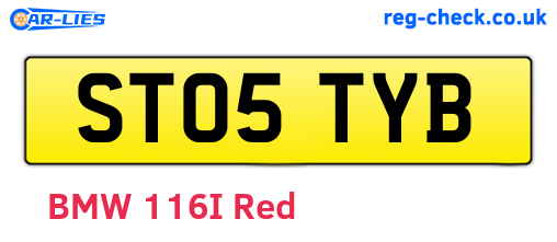 ST05TYB are the vehicle registration plates.