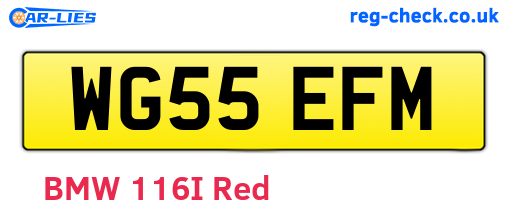 WG55EFM are the vehicle registration plates.