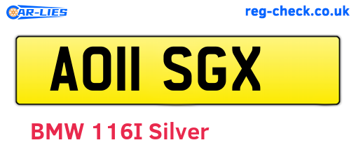 AO11SGX are the vehicle registration plates.