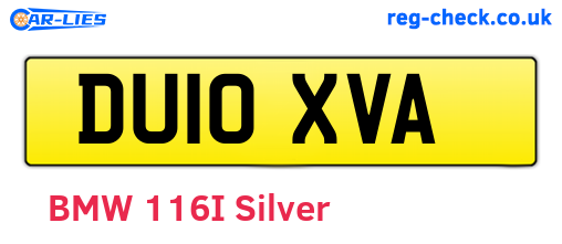 DU10XVA are the vehicle registration plates.