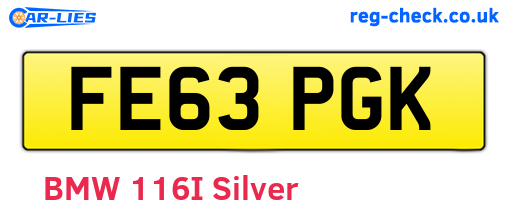 FE63PGK are the vehicle registration plates.