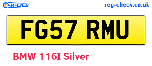 FG57RMU are the vehicle registration plates.