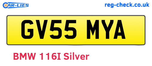 GV55MYA are the vehicle registration plates.