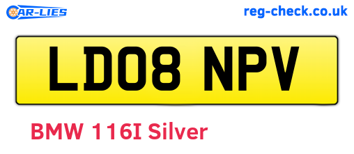 LD08NPV are the vehicle registration plates.