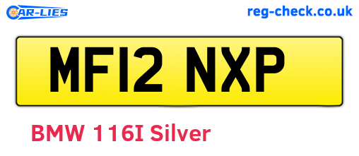 MF12NXP are the vehicle registration plates.