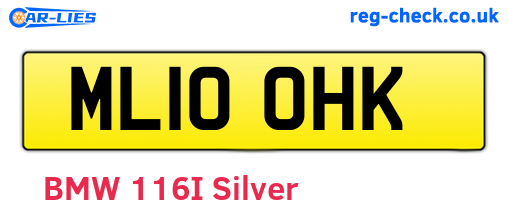 ML10OHK are the vehicle registration plates.