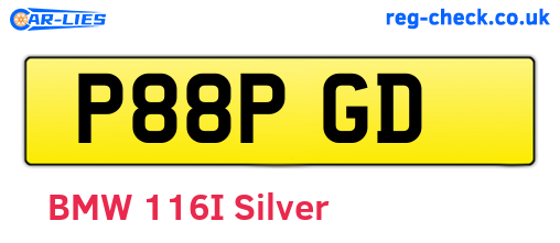 P88PGD are the vehicle registration plates.
