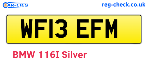 WF13EFM are the vehicle registration plates.