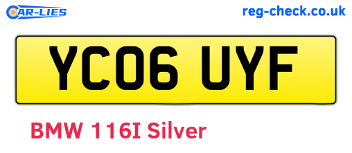 YC06UYF are the vehicle registration plates.