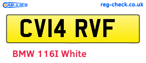CV14RVF are the vehicle registration plates.