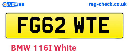 FG62WTE are the vehicle registration plates.