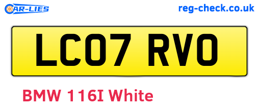 LC07RVO are the vehicle registration plates.